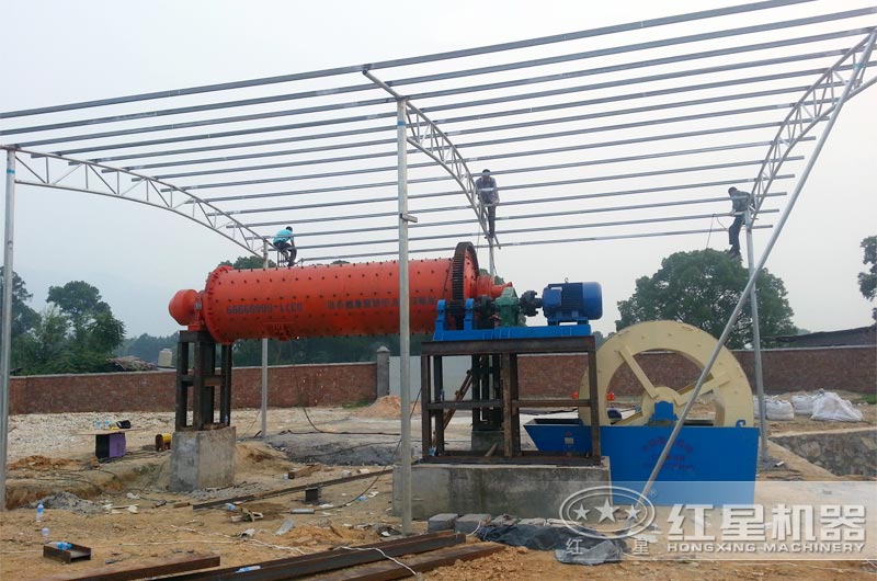 棒磨式制砂機工作現場